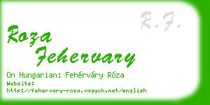 roza fehervary business card